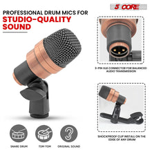 Load image into Gallery viewer, 5Core Conga Mic Snare Tom Microphone Drum Kit Condenser XLR Instrument Mics Copper XP-3

