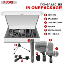 Load image into Gallery viewer, 5Core Conga Mic Snare Tom Microphone Drum Kit Condenser XLR Instrument Mics GREY-3
