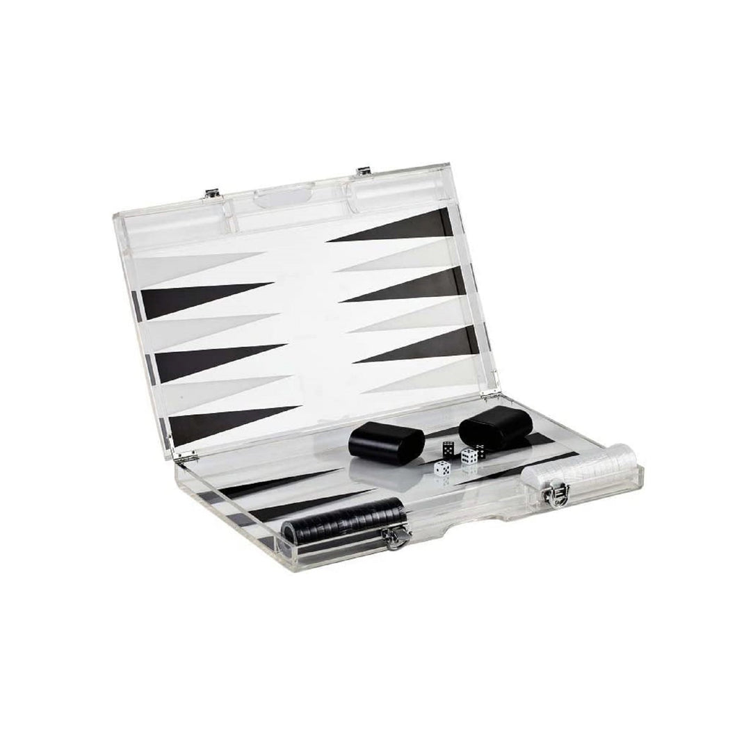 Premium 14-Inch Lucite Backgammon Set - Elegant Design for Timeless Enjoyment-2