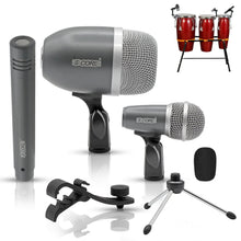 Load image into Gallery viewer, 5Core Conga Mic Snare Tom Microphone Drum Kit Condenser XLR Instrument Mics GREY-0
