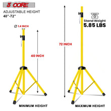 Load image into Gallery viewer, 5Core Speaker Stand Tripod Tall Adjustable 72 Inch DJ Pole Mount Studio Monitor Stands Yellow 1 PK-1
