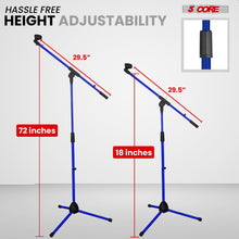Load image into Gallery viewer, 5Core Tripod Mic Stand 2Pcs Adjustable Holder Floor Microphone Boom Arm-1
