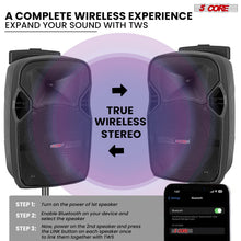 Load image into Gallery viewer, 5Core 10 inch PA Portable Bluetooth Party Speaker Karaoke Boombox + 2 Wireless Mics 2 PCS-1
