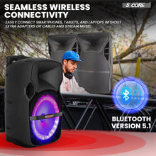 Load image into Gallery viewer, 5Core 10 inch PA Portable Bluetooth Party Speaker Karaoke Boombox + 2 Wireless Mics 2 PCS-3
