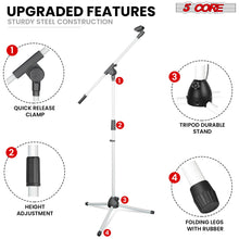 Load image into Gallery viewer, 5Core Tripod Mic Stand 4Pcs Adjustable Holder Floor Microphone Boom Arm-4
