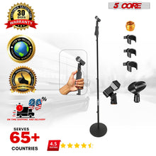 Load image into Gallery viewer, 5Core Universal Microphone Stand 2Pcs Height Adjustable 35 to 57&quot; Round Base Floor Mic Holder Metal Build-1
