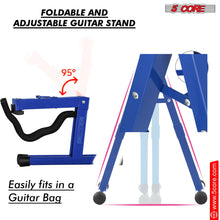 Load image into Gallery viewer, 5Core Guitar Stand Floor A Frame Electric Acoustic Bass Soporte Para Guitarra BLUE-3
