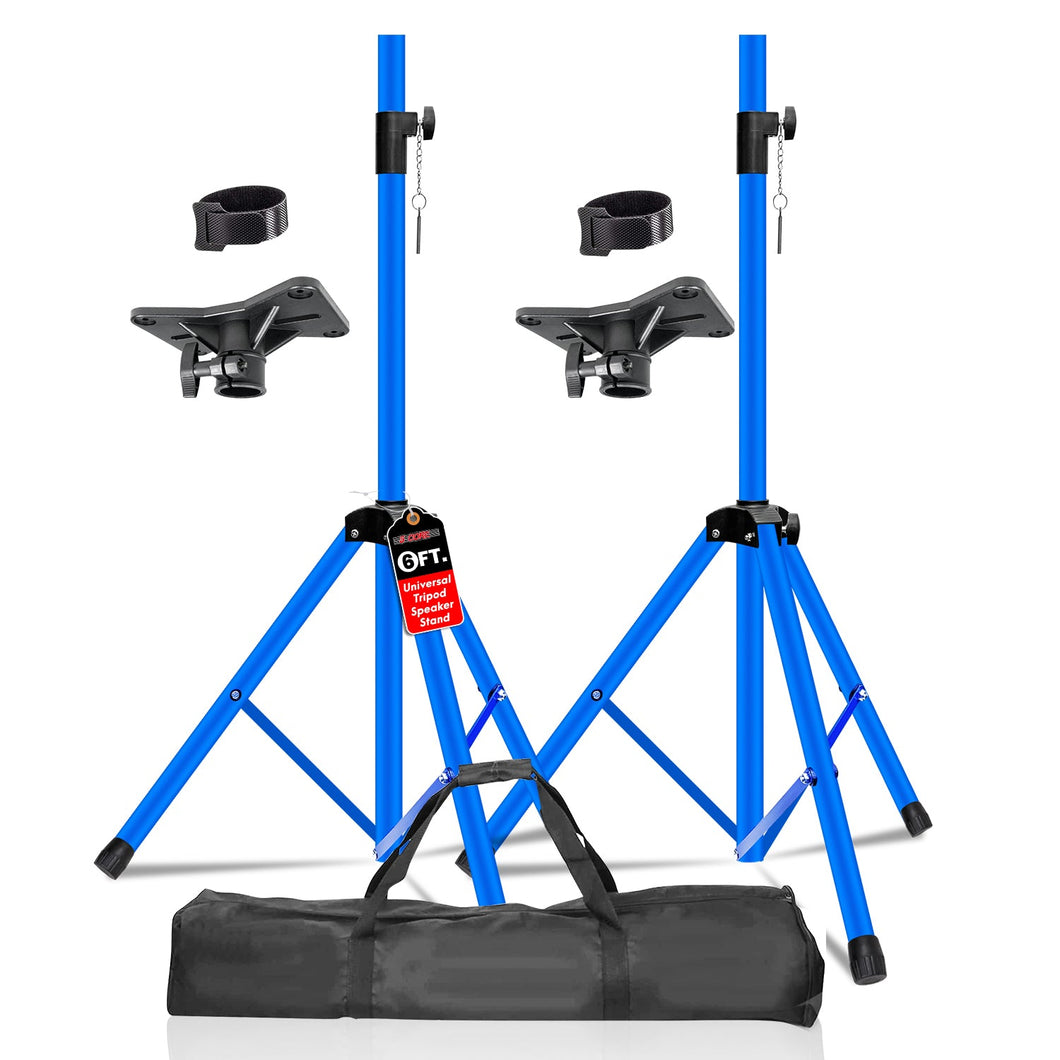 5Core Speaker Stand Tripod Tall Adjustable 72 Inch DJ Pole Mount Studio Monitor Stands SKY BLUE 2 PK-0