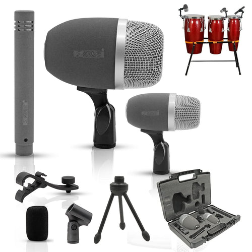 5Core Conga Mic Snare Tom Microphone Drum Kit Condenser XLR Instrument Mics XP-0